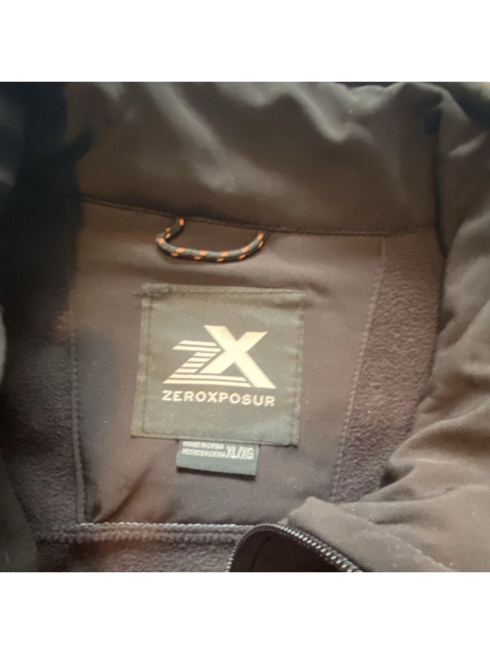 ZeroXposur Black Puffer Jacket with Orange Loop Detail